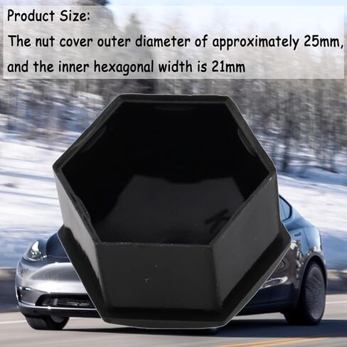 24PCS Wheel Lug Nut Cover Caps Compatible with Tesla Cybertruck, Model Y, and Model 3, Wheel Screw Cover Caps 21MM Inter Nut Cover Caps Tesla Accessories, Glossy Black in Saudi Arabia