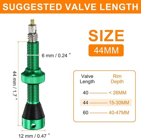 HARFINGTON 2pcs Tubeless Valve Stems 44mm Aluminum Alloy Tubeless Valve Super Light No Leak Durable with 4 Hole and Caps Fit Most Bicycle Tubeless Rims, Gold in Saudi Arabia