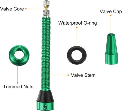 HARFINGTON 2pcs Tubeless Valve Stems 44mm Aluminum Alloy Tubeless Valve Super Light No Leak Durable with 4 Hole and Caps Fit Most Bicycle Tubeless Rims, Gold in Saudi Arabia