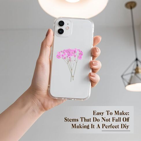 50 PCS BABY'S BESTER REAL NARTAL NORTORY DRIEPED FLOWERS FOR WEDDAY DIY Home Decor Resin Resin Card Card Transles (White) in Kuwait