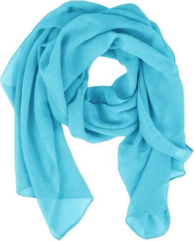 Women's Solid Chiffon Scarf, Soft Sheer Lightweigt Neck Scarves for Wedding Halloween Party in Kuwait