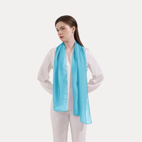 Women's Solid Chiffon Scarf, Soft Sheer Lightweigt Neck Scarves for Wedding Halloween Party in Kuwait