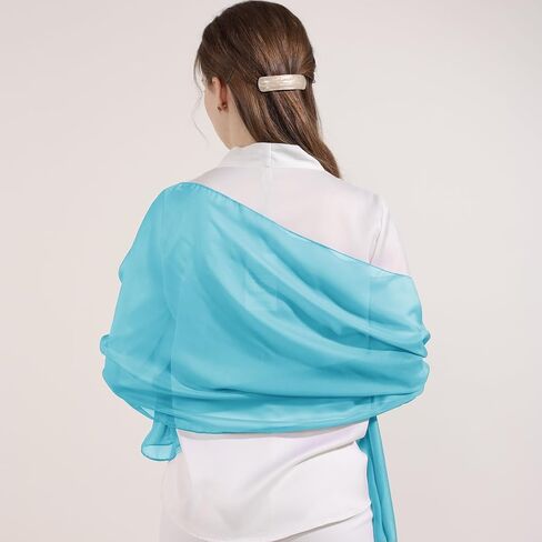 Women's Solid Chiffon Scarf, Soft Sheer Lightweigt Neck Scarves for Wedding Halloween Party in Kuwait