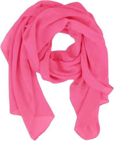 Women's Solid Chiffon Scarf, Soft Sheer Lightweigt Neck Scarves for Wedding Halloween Party in Kuwait