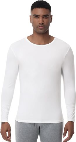 WiWi Shirts for Men Long Sleeve Underwear Viscose from Bamboo Slim-Fit Tee Baselayer Mens Stretchable Shirt Soft Top S-XXL in Saudi Arabia