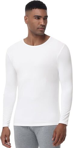 WiWi Shirts for Men Long Sleeve Underwear Viscose from Bamboo Slim-Fit Tee Baselayer Mens Stretchable Shirt Soft Top S-XXL in Saudi Arabia