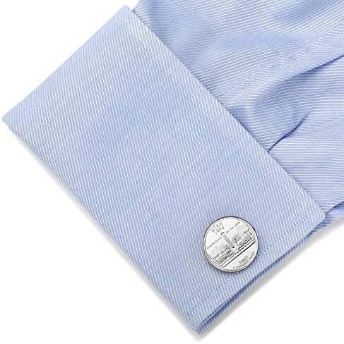Utah Quarter Cufflinks 2007 Uncirculated Handcrafted State Coin Cufflinks Golden Spike Railroad Design Utah Souvenir Unique Gift for Him in Saudi Arabia