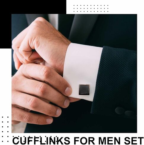 Quelay Cufflinks and Box Set for Men Includes 4/12 Pair Cufflinks 1 Pcs Jewelry Display Case for Wedding Business Gift in Saudi Arabia