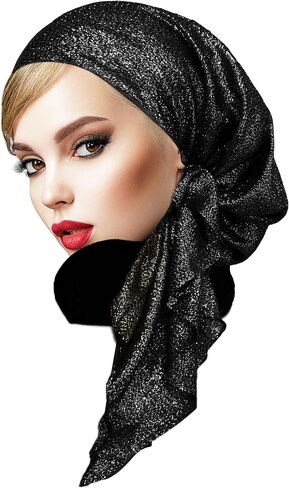 غطاء رأس من شاري روز مربوط مسبقًا للنساء منسوج مع مجموعة لامعة! صنع يدوي in Kuwait