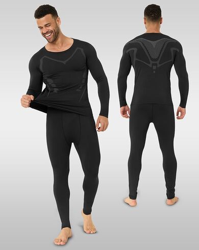 ملابس داخلية حرارية تمت ترقيتها للرجال الطويلة التي تم تعيينها لطبقة الطقس الباردة من أعلى وأسفل مع صوف مبطن in Kuwait