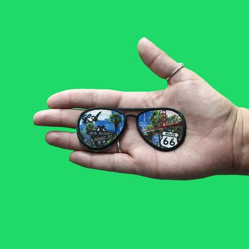 California Landmarks Sunglasses Patch Golden State Travel Embroidered Iron On in Saudi Arabia