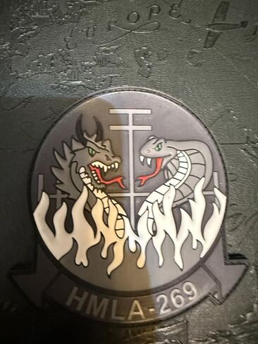 HMLA-269 Gunrunners Gray PVC Patch-مع الخطاف والحلقة in Saudi Arabia