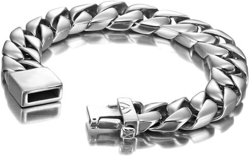 Urban Jewelry Massive 316L Stainless Steel Silver Color Link Chain Bracelet 8.3 Inches in Saudi Arabia