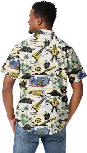 FOCO Clemson Tigers NCAA Mens Thematic Stadium Print Button Up Shirt in Saudi Arabia