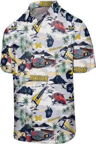 FOCO Clemson Tigers NCAA Mens Thematic Stadium Print Button Up Shirt in Saudi Arabia