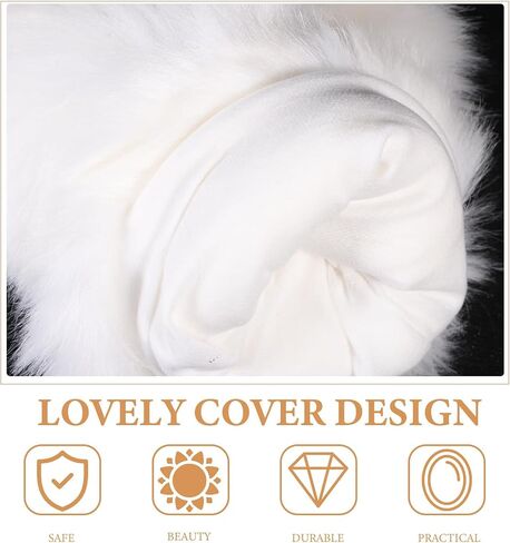 SUPVOX Imitation Fox Fur Hand Warmer Winter Mittens Girls Faux Arm Warmers Heated Mittens for Women Faux Wrist Cuffs Faux Ear Muffs Hand Muffs for Pouch White Man Donut Faux Fur Keep Warm in Saudi Arabia