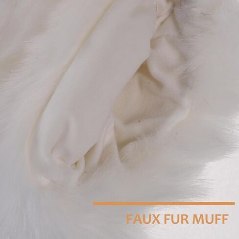 SUPVOX Imitation Fox Fur Hand Warmer Winter Mittens Girls Faux Arm Warmers Heated Mittens for Women Faux Wrist Cuffs Faux Ear Muffs Hand Muffs for Pouch White Man Donut Faux Fur Keep Warm in Saudi Arabia