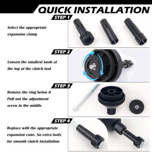 Clutch Alignment Tool Kit with 2PCS Expansion Clamps,Precise Automotive Alignment Tools for Adjusting Platen,Universal Auto Clutch Plate Correction Tool for Most Vehicles in Saudi Arabia