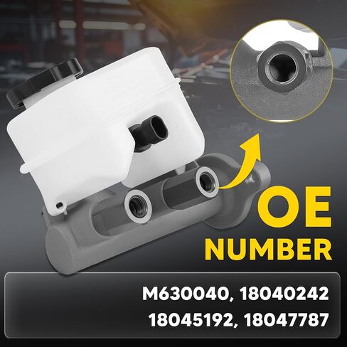 18040242 Brake Master Cylinder مع خزان و CAP FIT لبيك ، كاديلاك ، Oldsmobile و Pontiac-Lesabre ، Bonneville 2000-2003 ، Deville 2000-2003 ، Aurora 2001-2003 OE# 18045192 ، M630040 in Saudi Arabia