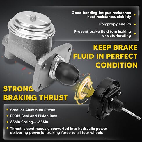 M36063 Brake Master Cylinder with Reservoir and Cap Compatible with Dodge, Chrysler and Plymouth Vehicles - 300, Town & Country, Dart, Custom, Coronet, D100, W100, D200, Polara, Imperial in Saudi Arabia