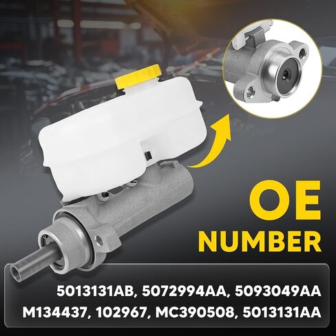M134437 Brake Master Cylinder with Reservoir and Sensor Fit for Dodge Dakota 1999-2004, Durango 1999-2003, Viper 2003-2006 2008-2009 OEM# 102967, MC390508, 5013131AA, 5013131AB, 5072994AA, 5093049AA in Saudi Arabia