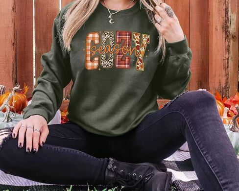 AIMITAG Fall Sweatshirt for Women Funny Fall Words Graphic Sweatshirt Autumn Letter Print Long Sleeve Halloween Pullover Tops in Saudi Arabia