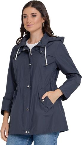 Steve Madden Rain Jacket Women - Anorak مقاومة للماء معطف المطر المعاطف ، معاطف المطر للمرأة الرياح in Saudi Arabia
