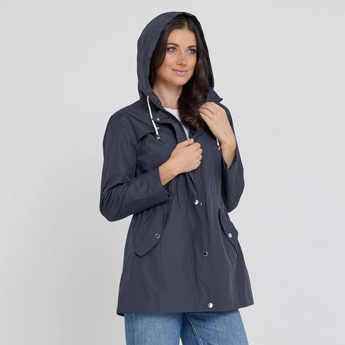 Steve Madden Rain Jacket Women - Anorak مقاومة للماء معطف المطر المعاطف ، معاطف المطر للمرأة الرياح in Saudi Arabia