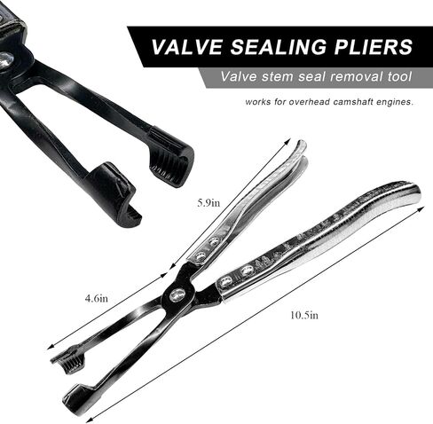 Car Valve Seal Pliers, 27cm/10.5in Valve Stem Seals Removal Tool with Ergonomic Grip, Narrow Access Oil Seal Pliers for Motorcycle ATV Small Engine Vehicle, Car Accessories in Saudi Arabia