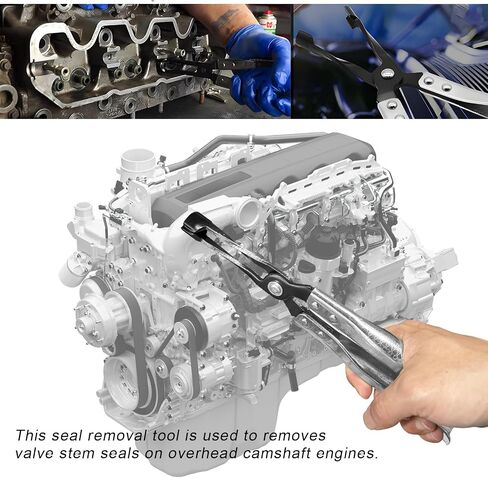 Car Valve Seal Pliers, 27cm/10.5in Valve Stem Seals Removal Tool with Ergonomic Grip, Narrow Access Oil Seal Pliers for Motorcycle ATV Small Engine Vehicle, Car Accessories in Saudi Arabia