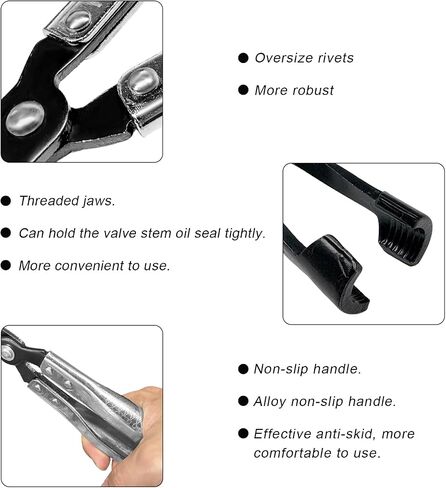 Car Valve Seal Pliers, 27cm/10.5in Valve Stem Seals Removal Tool with Ergonomic Grip, Narrow Access Oil Seal Pliers for Motorcycle ATV Small Engine Vehicle, Car Accessories in Saudi Arabia