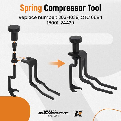 maxpeedingrods 303-1039 أداة ضاغط زنبرك الصمام متوافقة مع فورد 3 صمام 4.6L 5.4L 6.8L محركات عمود الحدبات وختم الصمام والتجنيب وضغط نوابض الصمام in Kuwait