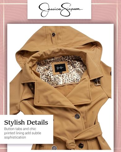 Jessica Simpson Womens Softshell Jacket - معطف الخندق المبطن خفيفة الوزن مضاد للماء in Saudi Arabia