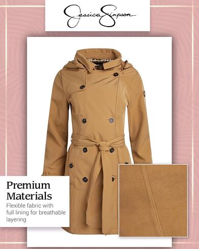 Jessica Simpson Womens Softshell Jacket - معطف الخندق المبطن خفيفة الوزن مضاد للماء in Saudi Arabia
