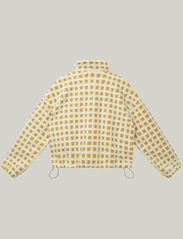 yoawdats womens لطيف sherpa fleece سترة غامض zip up checkered اقتصاص الخروج سترة دمية نعيمة الملابس الخارجية غير الرسمية in Kuwait