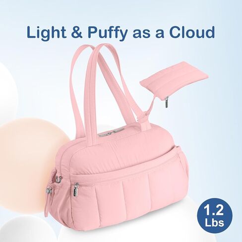 حقيبة Duffel Topdesign Travel للنساء ، حقيبة Gym Pushy Puffer Gym Sports مع الجيب الرطب ، تحمل في أسبوع مع غلاف الأمتعة (أسود) in Kuwait