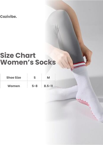 Pilates Grip Socks for Women Yoga Crew Socks for Pilates و Barre & Workout Cute Pattern Pattern Athletic Sock in Saudi Arabia