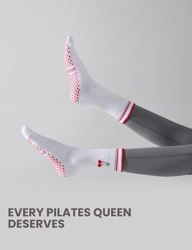 Pilates Grip Socks for Women Yoga Crew Socks for Pilates و Barre & Workout Cute Pattern Pattern Athletic Sock in Saudi Arabia