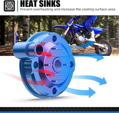 غطاء رأس أسطوانة أسطوانة أزرق من Nicecnc متوافق مع Yamaha Yz85 2002-2018 ، دراجة الأوساخ الألمنيوم CNC in Saudi Arabia