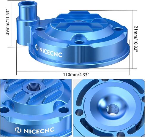 غطاء رأس أسطوانة أسطوانة أزرق من Nicecnc متوافق مع Yamaha Yz85 2002-2018 ، دراجة الأوساخ الألمنيوم CNC in Saudi Arabia