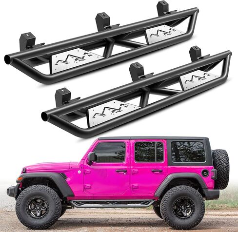 MONOKING for Gladiator JT Side Steps DIY Paintable Closely Contoured Nerf Bars Compatible for 2019-2025 Gladiator JT 4 Door Off Road Front and Rear Drop Down Side Rail Steps in Kuwait
