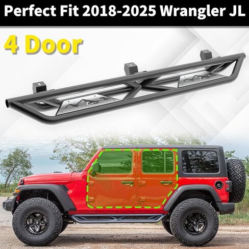 MONOKING for Gladiator JT Side Steps DIY Paintable Closely Contoured Nerf Bars Compatible for 2019-2025 Gladiator JT 4 Door Off Road Front and Rear Drop Down Side Rail Steps in Kuwait