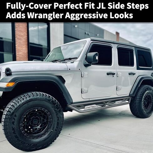 MONOKING for Gladiator JT Side Steps DIY Paintable Closely Contoured Nerf Bars Compatible for 2019-2025 Gladiator JT 4 Door Off Road Front and Rear Drop Down Side Rail Steps in Kuwait
