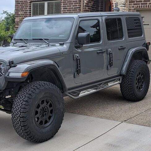 MONOKING for Gladiator JT Side Steps DIY Paintable Closely Contoured Nerf Bars Compatible for 2019-2025 Gladiator JT 4 Door Off Road Front and Rear Drop Down Side Rail Steps in Kuwait