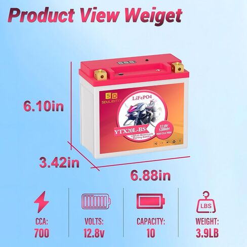 YTX5L-BS Lithium Motorcycle Battery LiFePO4 Powersport 12.8V 3Ah 250CCA Replacement Motorcycle, ATV, UTV, Scooter, 4 Wheeler in Saudi Arabia