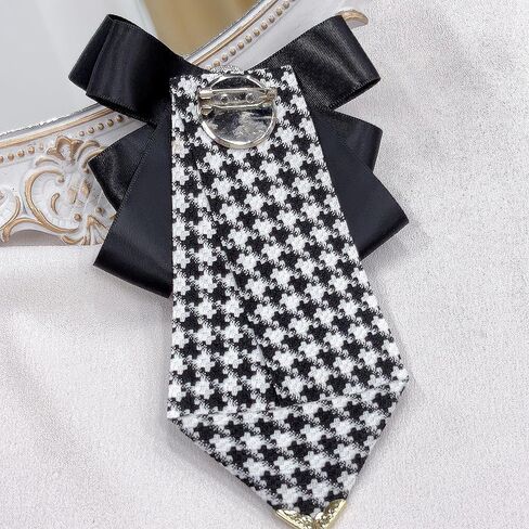 Men's Teardrop Rhinestone Bow Pre-Tied Brooch for Unisex Elegant Crystal Satin Fabric Houndstooth Ribbon Neck Tie Brooches Lapel Pins Wedding Prom Party Costume Bow Tie in Saudi Arabia