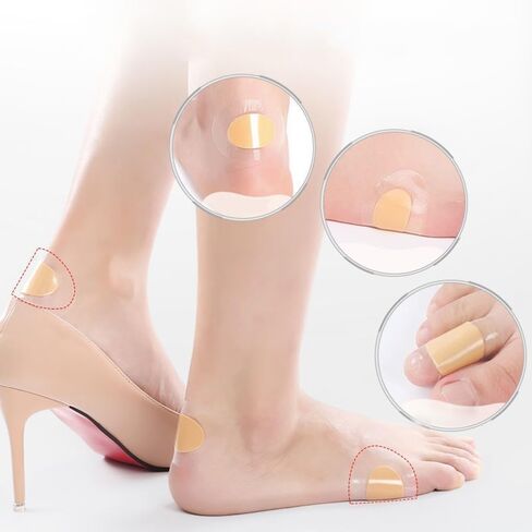 20sheets Self Adhesive Heel Cushions Women and Man Gel Heel Protector Foot Patches Feet Care Cushion Sticker,6.8 * 4.9cm,Oval in Saudi Arabia