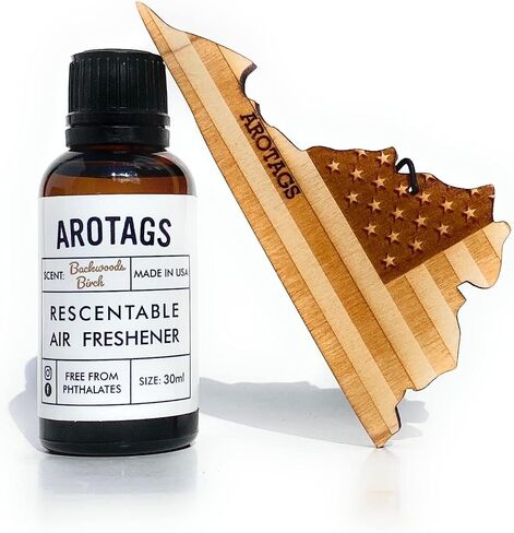 Arotags Car Air Freshener - Reusable Wood Diffuser - Hanging Odor Eliminator - Alabama Patriot - Cool Breeze Scent in Kuwait