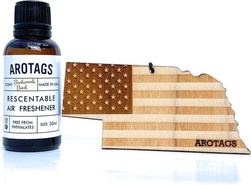 Arotags Car Air Freshener - Reusable Wood Diffuser - Hanging Odor Eliminator - Alabama Patriot - Cool Breeze Scent in Kuwait