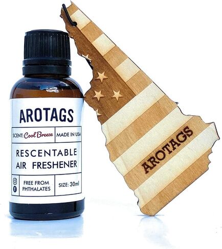 Arotags Car Air Freshener - Reusable Wood Diffuser - Hanging Odor Eliminator - Alabama Patriot - Cool Breeze Scent in Kuwait